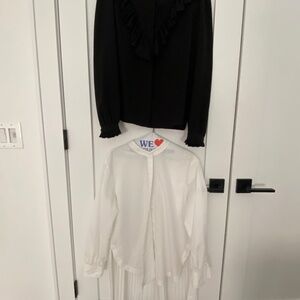 Zadig & Voltaire Silk Button Down & All Saints Mandarin Collar, Pleated Back